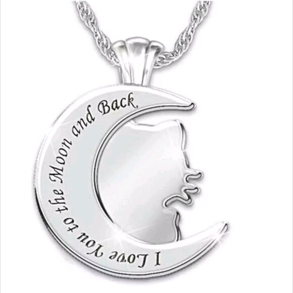 Hello Kitty “ I Love You To The Moon And Back” 2 Sided Necklace NIB - Picture 5 of 5